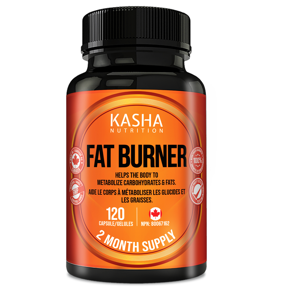 Brûleur de graisse supplement bottle by Kasha Nutrition, 120 gélules, NPN 80067162